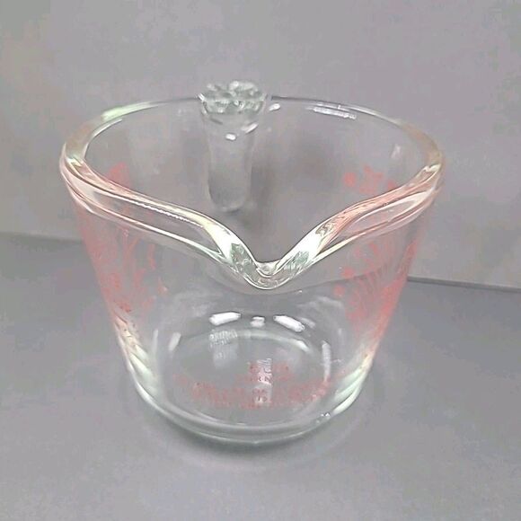Vintage Pyrex #508 1 Cup/8oz Measuring Cup Clear Glass Red Lettering Open Handle - Picture 4 of 5
